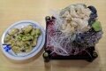 japanese-food Okinawan yakogai shell fried and raw as sashimi